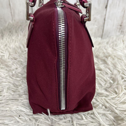 FENDI Hand Bag Tote Purse FF Baguette Leather Red Bordeaux Authentic