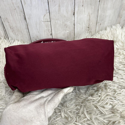 FENDI Hand Bag Tote Purse FF Baguette Leather Red Bordeaux Authentic