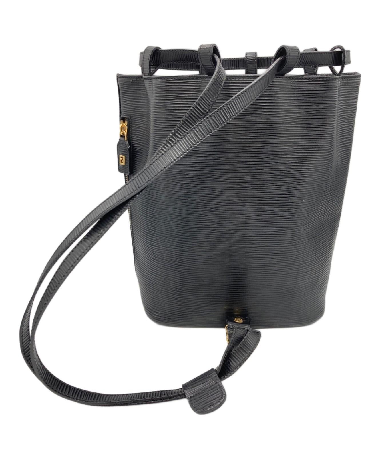 FENDI Shoulder Bag Purse FF Black Authentic