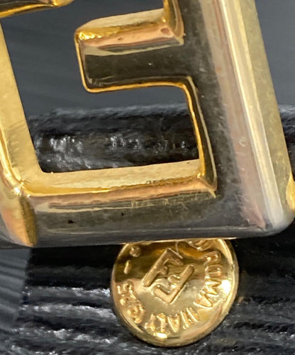 FENDI Shoulder Bag Purse FF Black Authentic