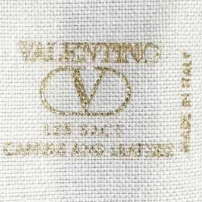 Valentino Hand Bag Tote Purse Canvas Black White Authentic