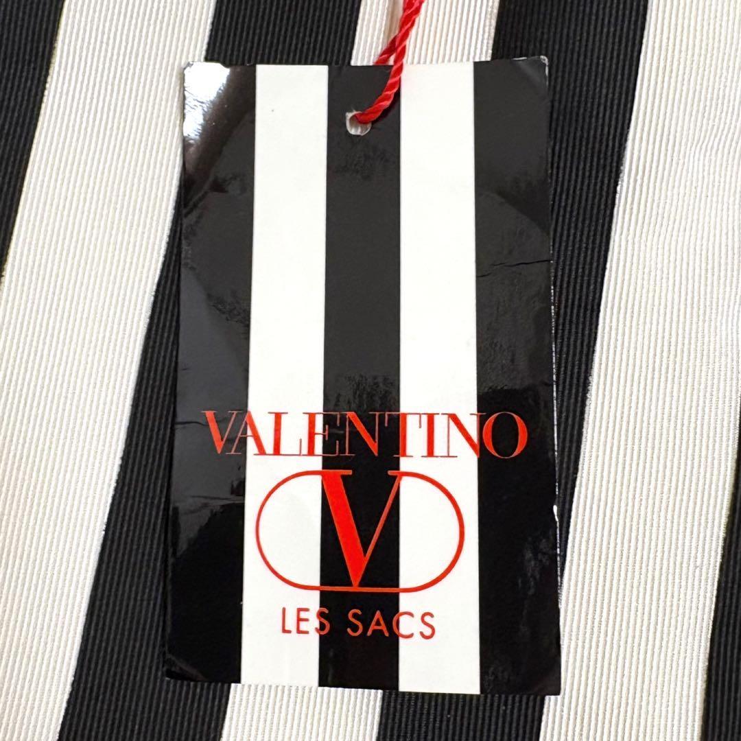 Valentino Hand Bag Tote Purse Canvas Black White Authentic