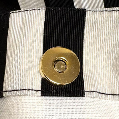 Valentino Hand Bag Tote Purse Canvas Black White Authentic