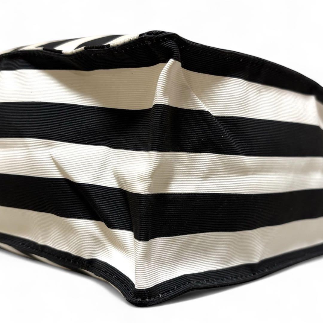 Valentino Hand Bag Tote Purse Canvas Black White Authentic