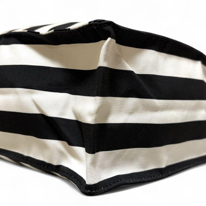 Valentino Hand Bag Tote Purse Canvas Black White Authentic