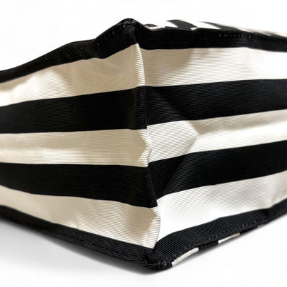 Valentino Hand Bag Tote Purse Canvas Black White Authentic