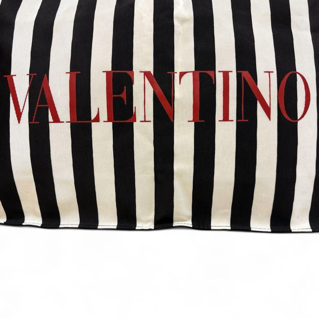 Valentino Hand Bag Tote Purse Canvas Black White Authentic