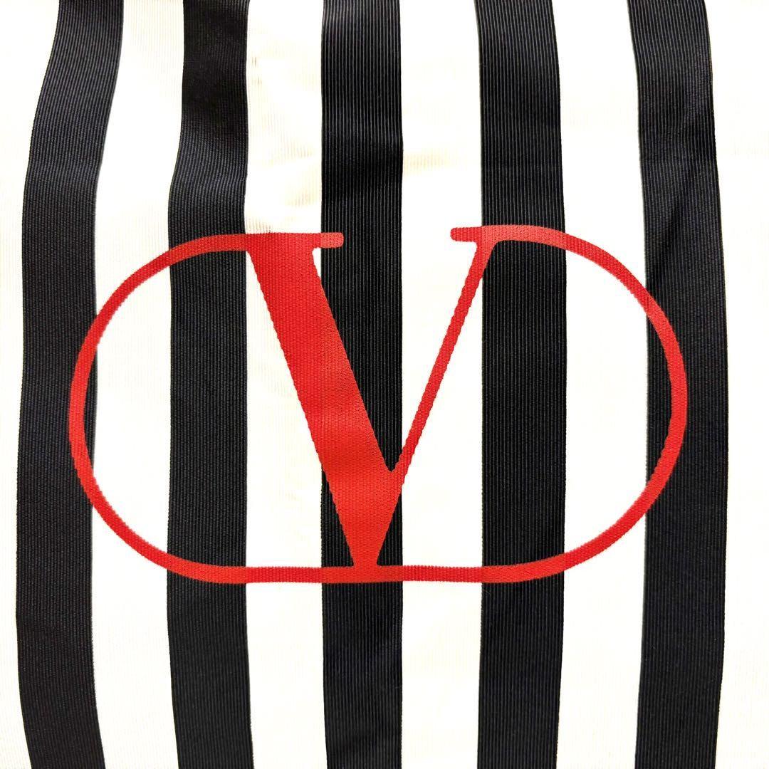 Valentino Hand Bag Tote Purse Canvas Black White Authentic