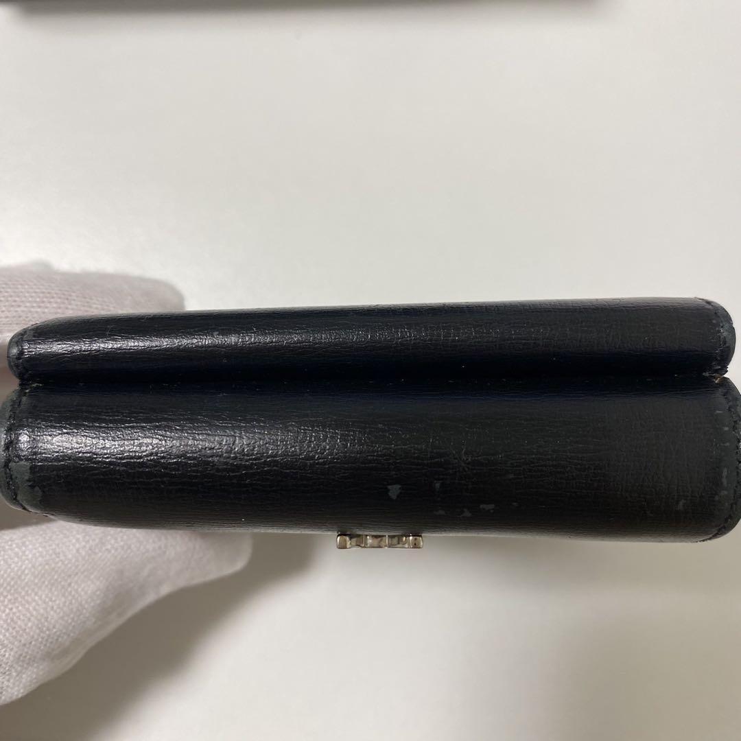 Saint Laurent Tri-fold Wallet Compact Purse YSL Cassandra Leather Black Auth