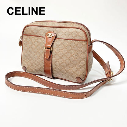 CELINE shoulder bag Macadam Purse PVC Beige Brown Authentic Women's Used