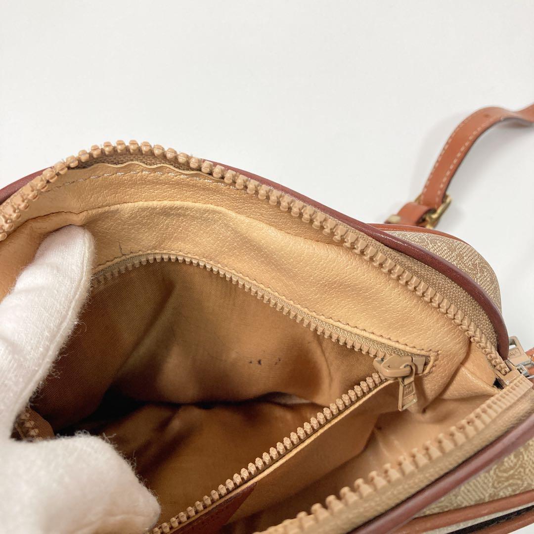 CELINE shoulder bag Macadam Purse PVC Beige Brown Authentic Women's Used