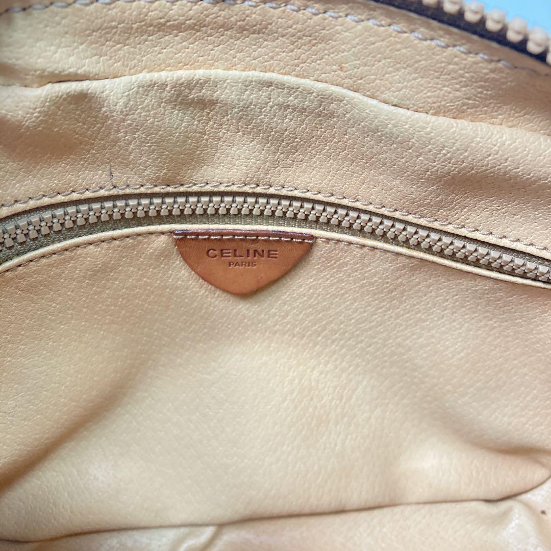 CELINE shoulder bag Macadam Purse PVC Beige Brown Authentic Women's Used