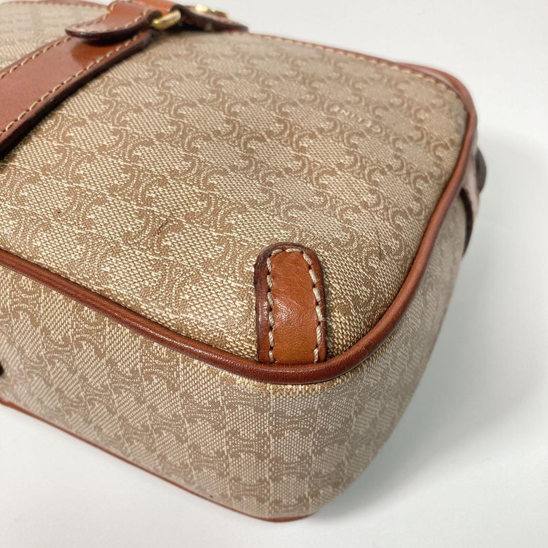 CELINE shoulder bag Macadam Purse PVC Beige Brown Authentic Women's Used