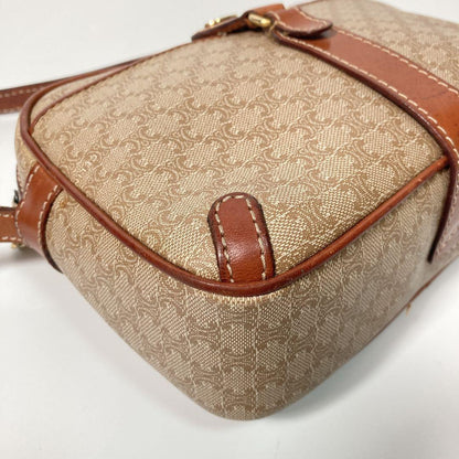 CELINE shoulder bag Macadam Purse PVC Beige Brown Authentic Women's Used