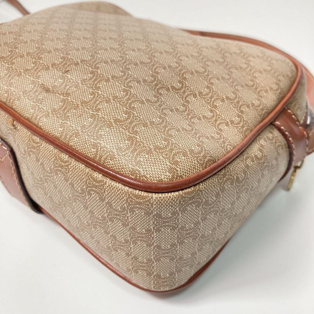 CELINE shoulder bag Macadam Purse PVC Beige Brown Authentic Women's Used