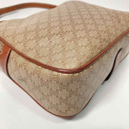 CELINE shoulder bag Macadam Purse PVC Beige Brown Authentic Women's Used