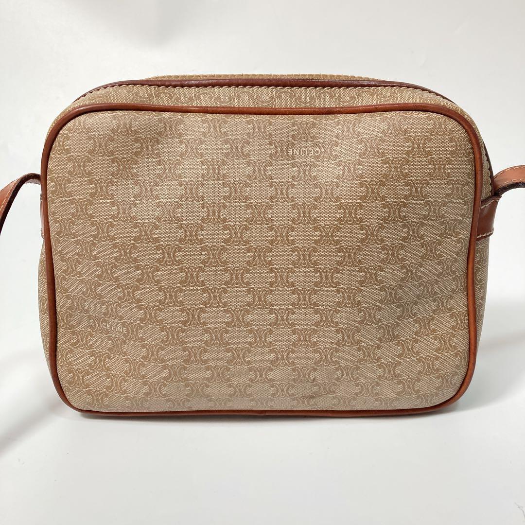 CELINE shoulder bag Macadam Purse PVC Beige Brown Authentic Women's Used