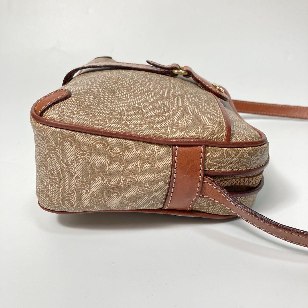 CELINE shoulder bag Macadam Purse PVC Beige Brown Authentic Women's Used