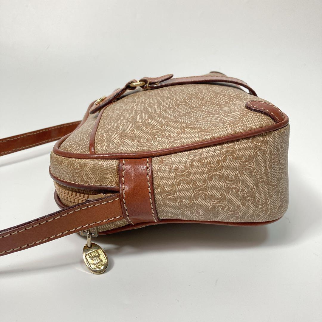 CELINE shoulder bag Macadam Purse PVC Beige Brown Authentic Women's Used