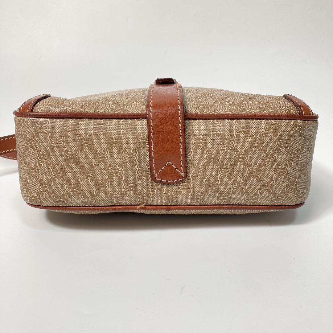 CELINE shoulder bag Macadam Purse PVC Beige Brown Authentic Women's Used