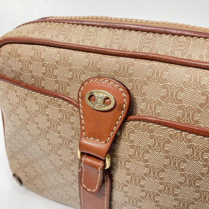 CELINE shoulder bag Macadam Purse PVC Beige Brown Authentic Women's Used