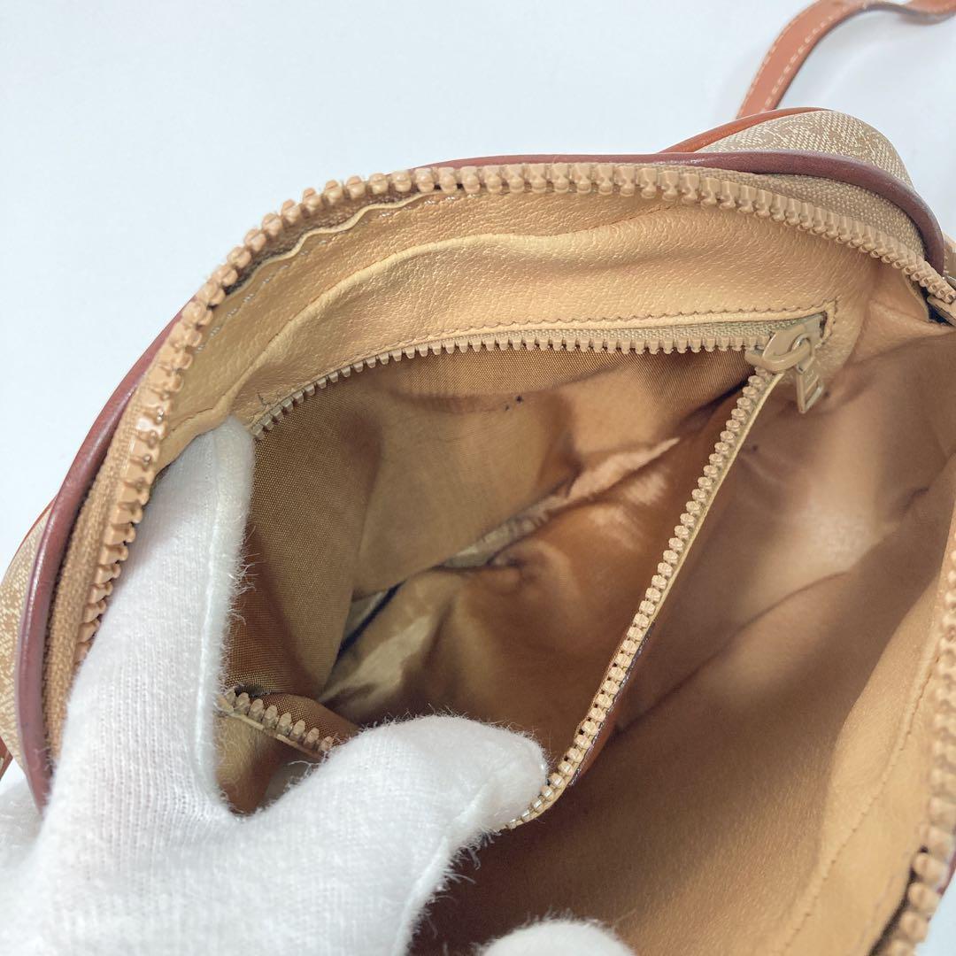 CELINE shoulder bag Macadam Purse PVC Beige Brown Authentic Women's Used