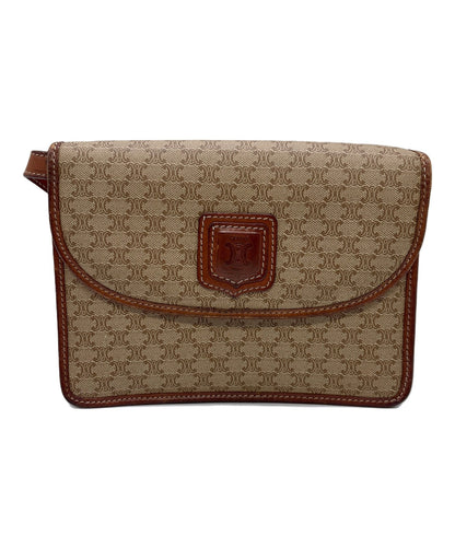 CELINE shoulder bag Macadam Purse PVC Beige Authentic Women's Used