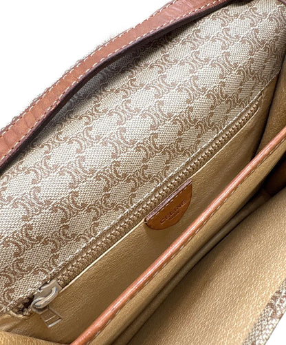 CELINE shoulder bag Macadam Purse PVC Beige Authentic Women's Used