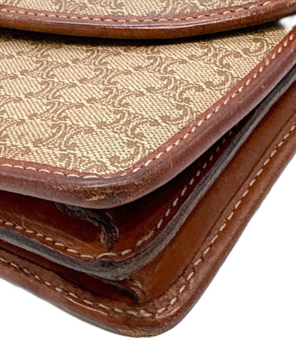 CELINE shoulder bag Macadam Purse PVC Beige Authentic Women's Used