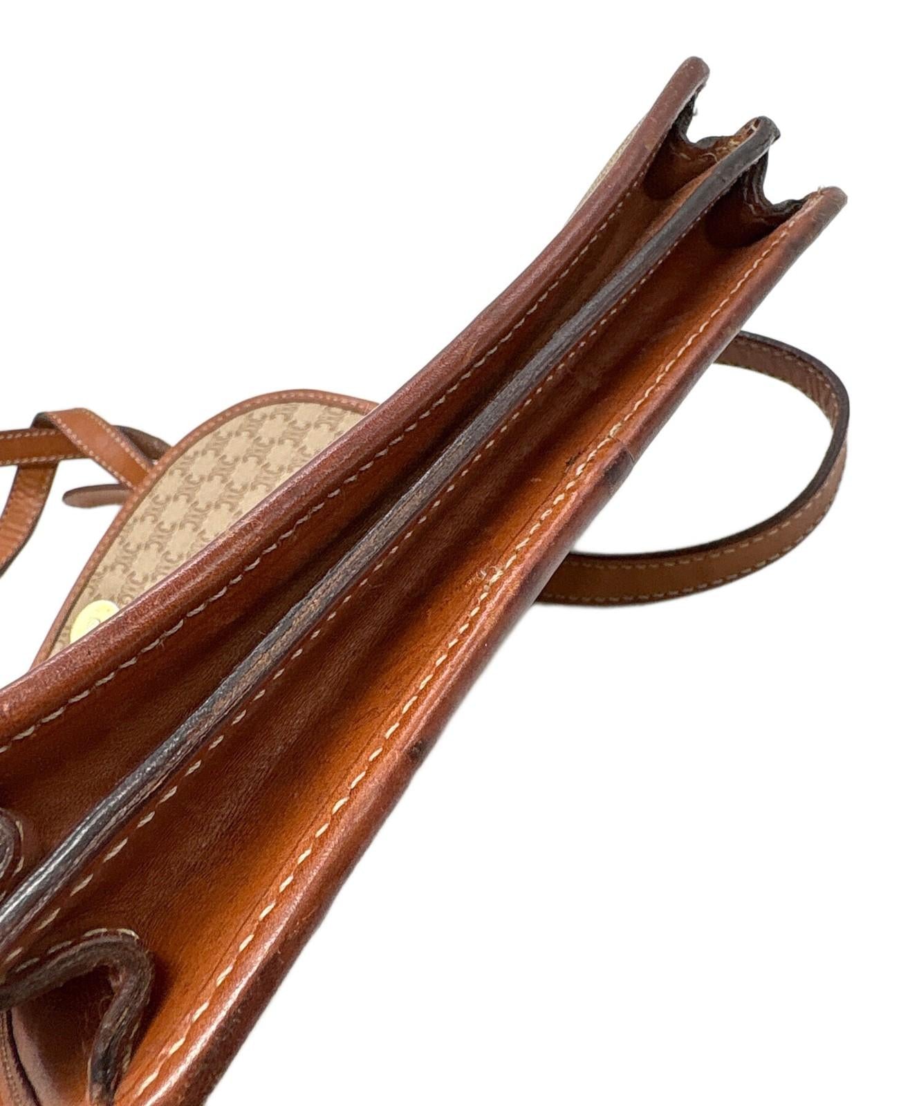 CELINE shoulder bag Macadam Purse PVC Beige Authentic Women's Used