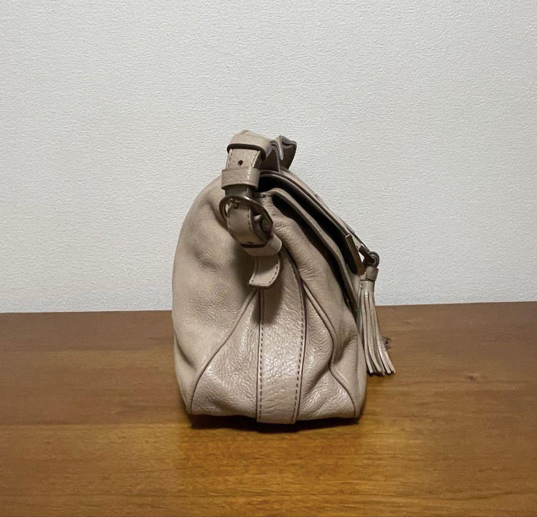 CELINE Hand Bag Tote Purse Leather Beige Authentic