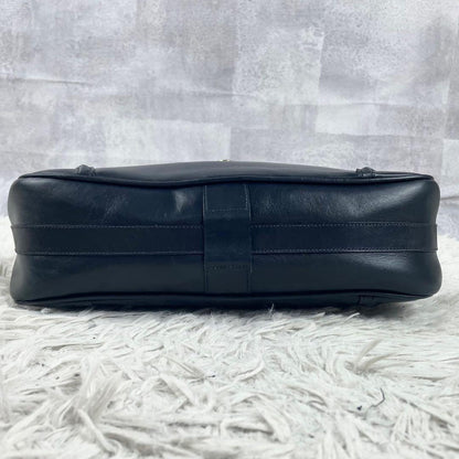 CELINE Shoulder Bag Purse Horse carriage Leather Navy Authentic