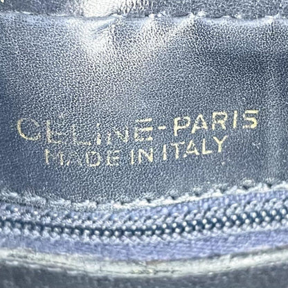 CELINE Shoulder Bag Purse Horse carriage Leather Navy Authentic