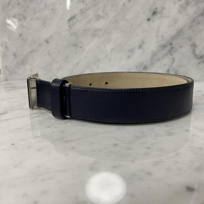Christian Dior Men's Belt Logo Leather Navy Authentic