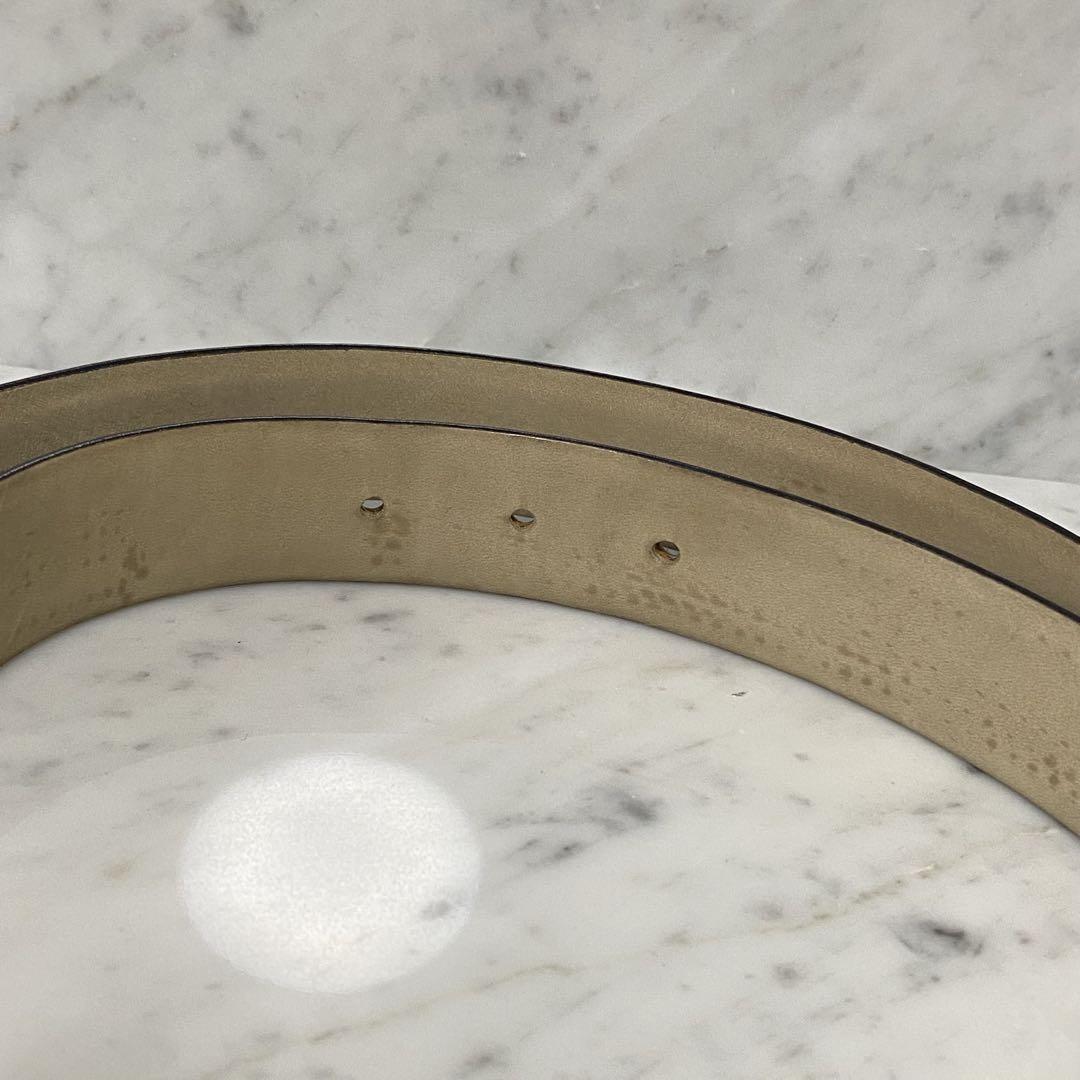 Christian Dior Men's Belt Logo Leather Navy Authentic