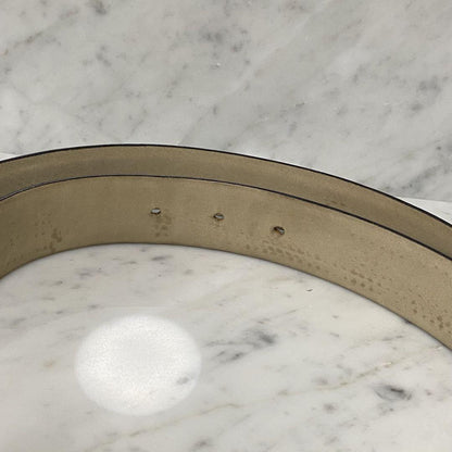 Christian Dior Men's Belt Logo Leather Navy Authentic