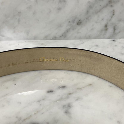 Christian Dior Men's Belt Logo Leather Navy Authentic