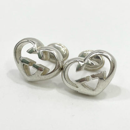 GUCCI Earrings Interlocking G Heart Silver AG925 Women Accessory Authentic