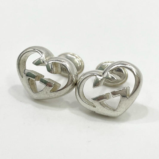 GUCCI Earrings Interlocking G Heart Silver AG925 Women Accessory Authentic