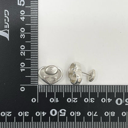 GUCCI Earrings Interlocking G Heart Silver AG925 Women Accessory Authentic