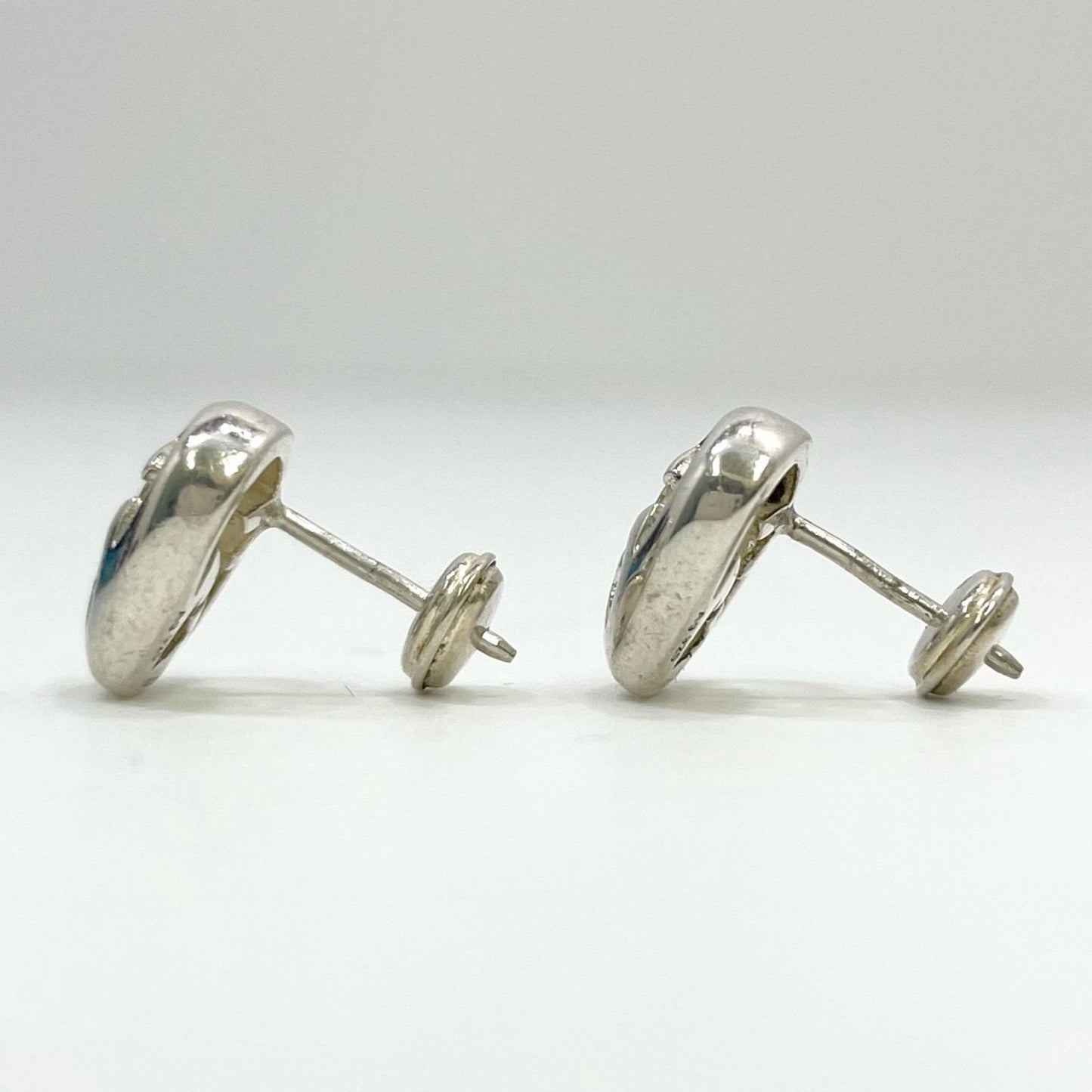 GUCCI Earrings Interlocking G Heart Silver AG925 Women Accessory Authentic