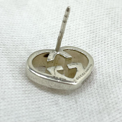 GUCCI Earrings Interlocking G Heart Silver AG925 Women Accessory Authentic