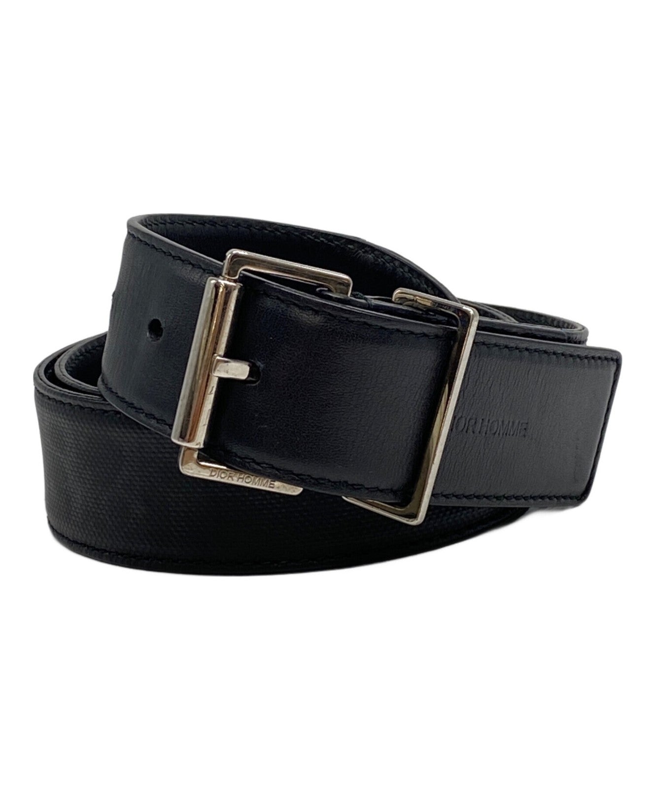 Dior HOMME Men's Belt Leather Black Authentic