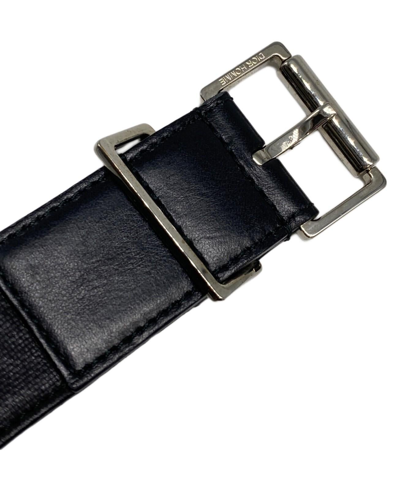 Dior HOMME Men's Belt Leather Black Authentic