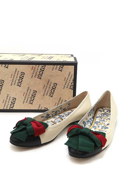 GUCCI Shoes Pumps Heel Sherry Line Flora Flower EU 35.5 US 5.5 White Authentic