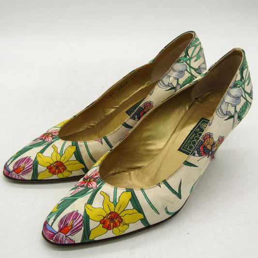 GUCCI Shoes Pumps Heel Flora Flower EU 36 US 6 Multicolor Authentic