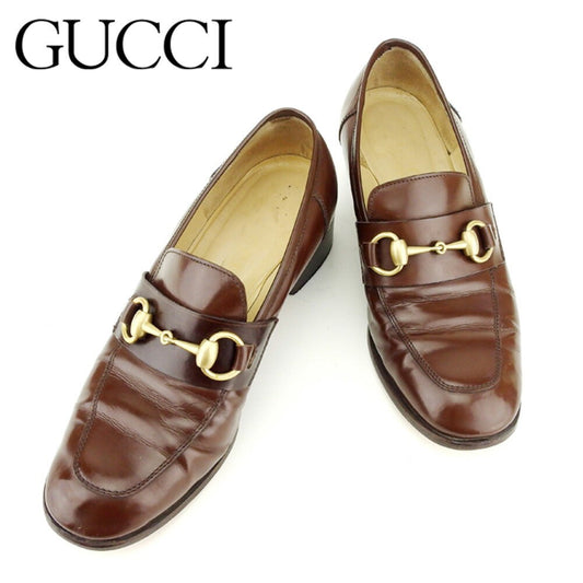 GUCCI Loafers Shoes Horse Bit EU 35.5 US 5.5 Leather Brown Authentic