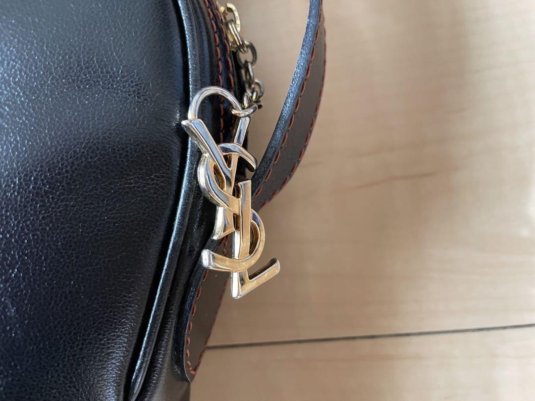 Saint Laurent Shoulder Bag Purse YSL Leather Black Authentic