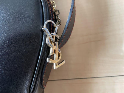 Saint Laurent Shoulder Bag Purse YSL Leather Black Authentic