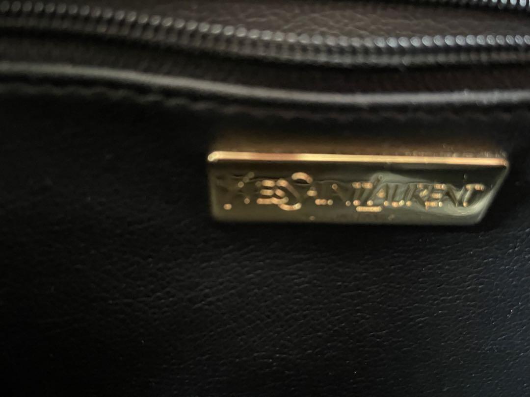 Saint Laurent Shoulder Bag Purse YSL Leather Black Authentic